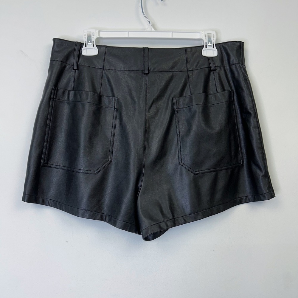 Anthropologie Maeve Colette Faux Leather High Rise Shorts Womens 33 Black - Picture 5 of 10